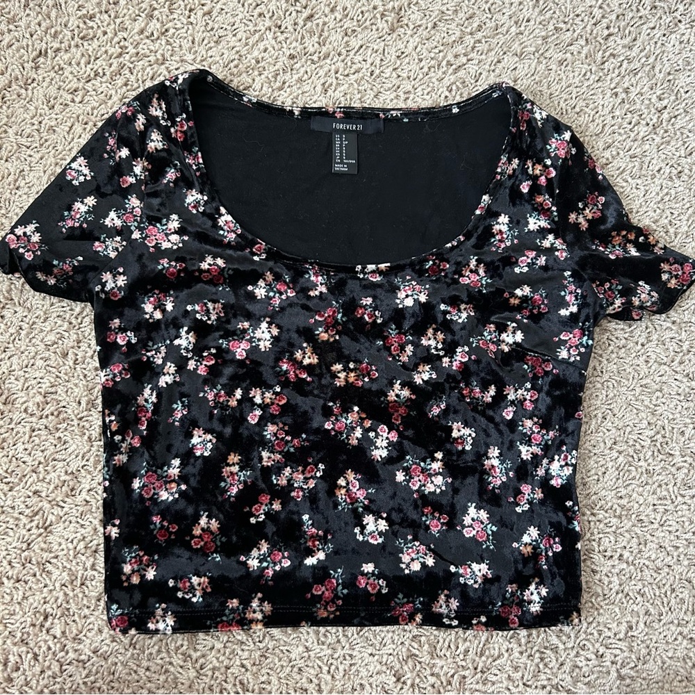Velour Floral Top